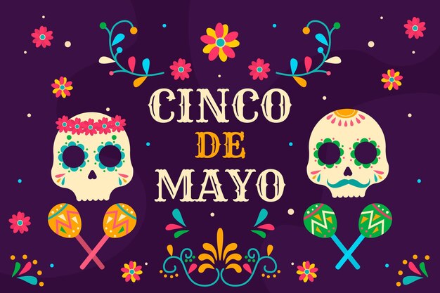 Flat cinco de mayo mexican background