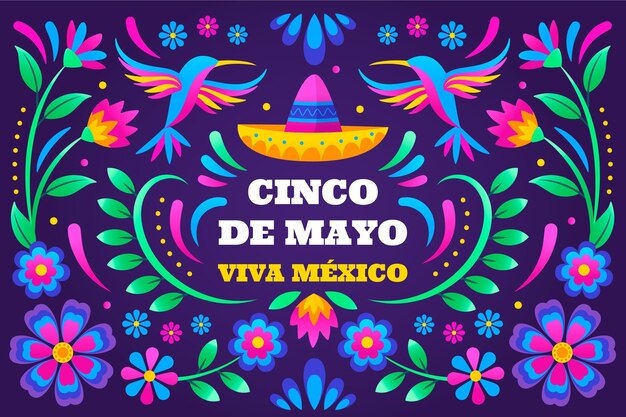 Flat cinco de mayo mexican background