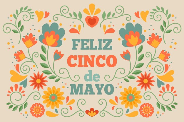 Free vector flat cinco de mayo mexican background