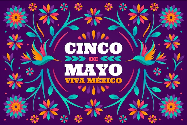 Vettore gratuito fondo messicano piatto cinco de mayo