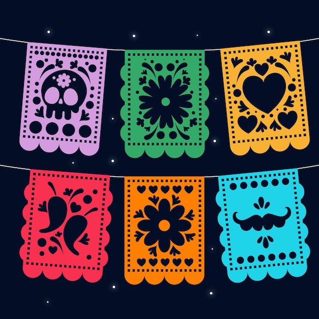 Free vector flat cinco de mayo mexican decoration