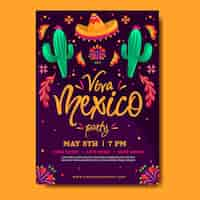 Free vector flat cinco de mayo vertical poster template