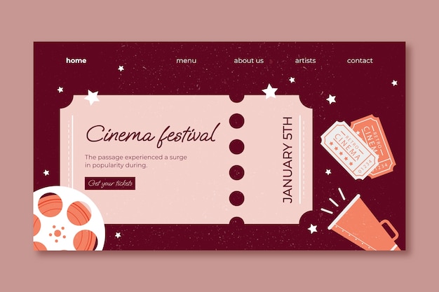 flat cinema festival landing page template