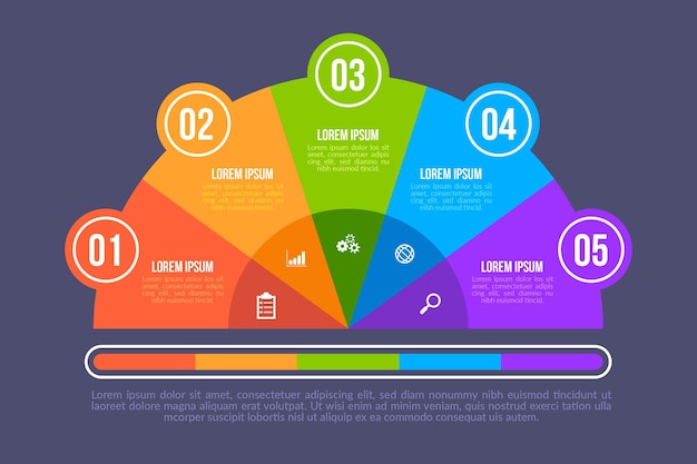 Free vector flat circular diagram infographic template