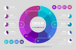 Free vector flat circular diagram infographic template