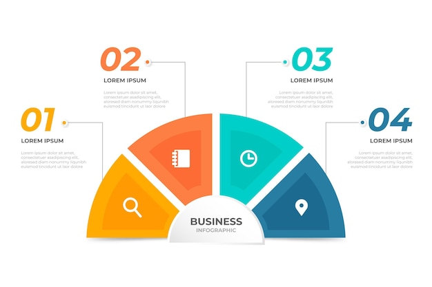 Free vector flat circular diagram infographic