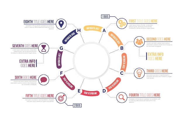 Infografica diagramma circolare piatto