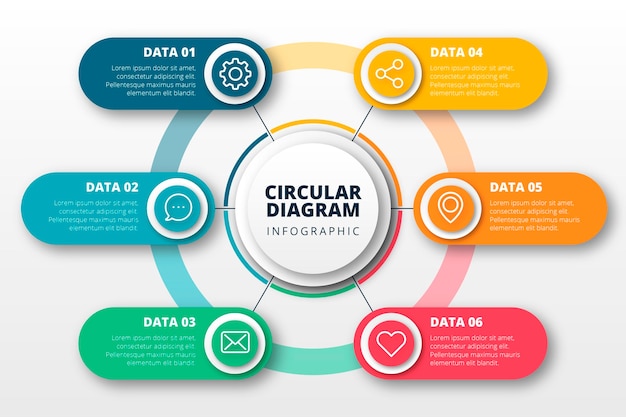 Vettore gratuito infografica diagramma circolare piatto