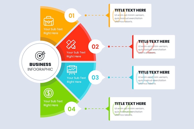 Vettore gratuito infografica diagramma circolare piatto