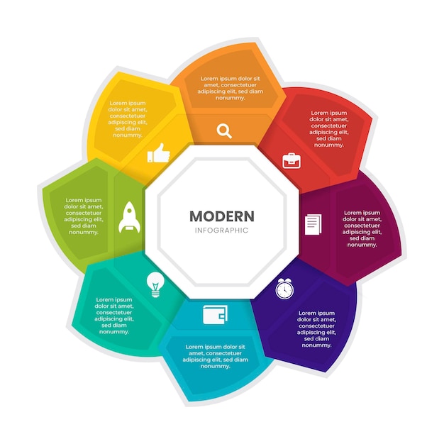 Flat circular diagram infographic