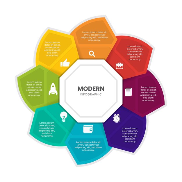 Flat circular diagram infographic