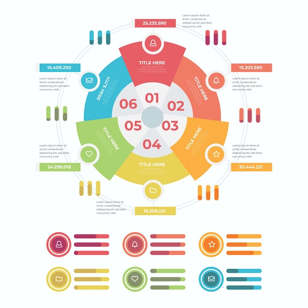 Free vector flat circular diagram infographic