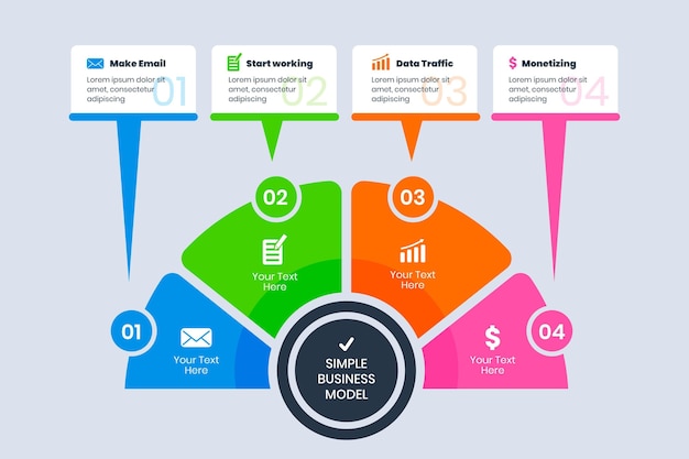 Infografica diagramma circolare piatto