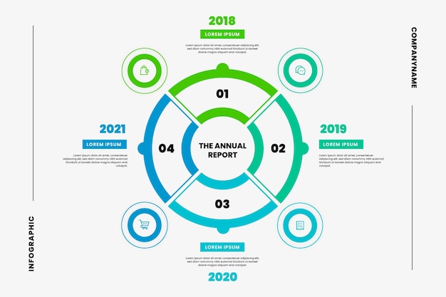 平らな円形図のインフォグラフィック