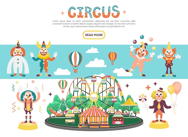 Free vector flat circus concept