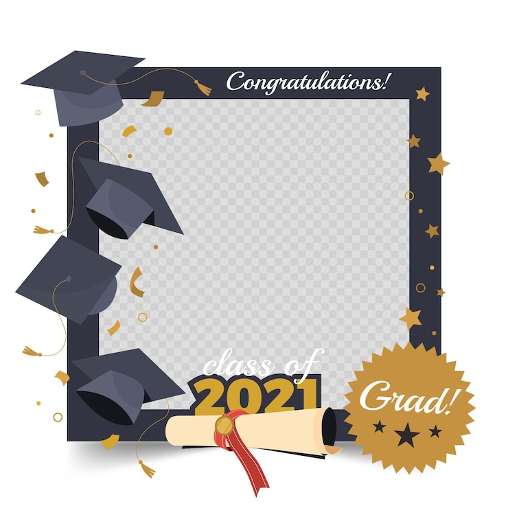 Free Vector flat class of 2021 frame template