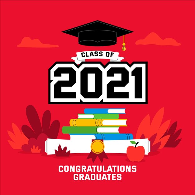 Free vector flat class of 2021 illustration