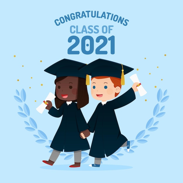 Free vector flat class of 2021 illustration