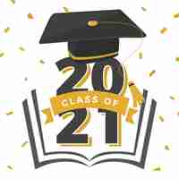 Free vector flat class of 2021 illustration