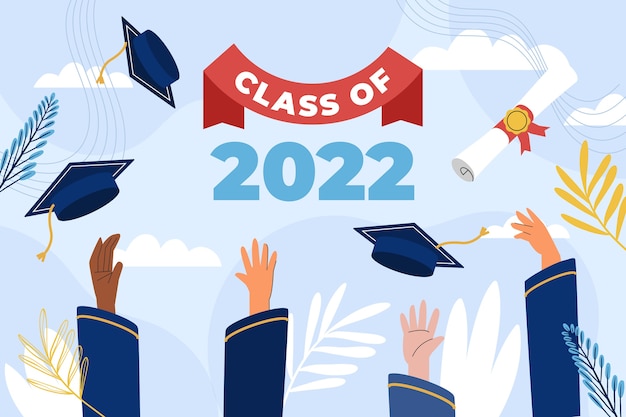 Free vector flat class of 2022 background