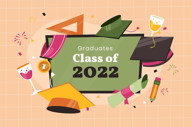 Free vector flat class of 2022 background