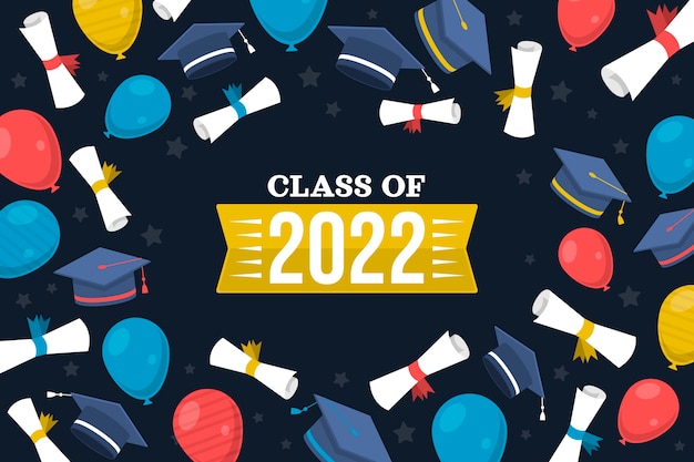 Free vector flat class of 2022 background