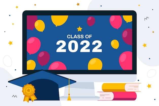 Free vector flat class of 2022 background