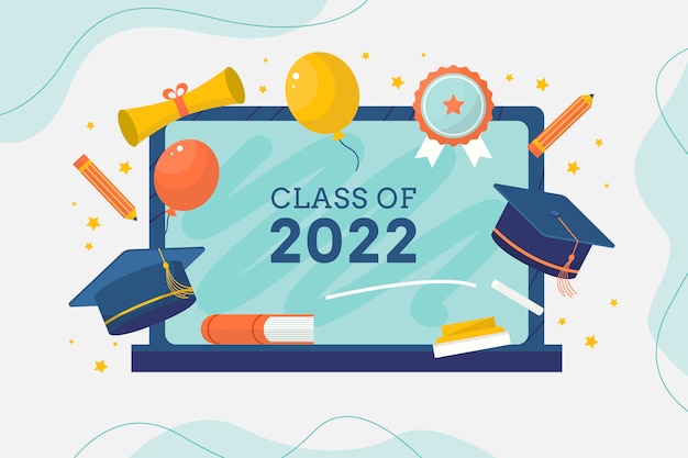 Free vector flat class of 2022 background