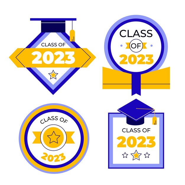 Коллекция значков плоского класса 2023 года