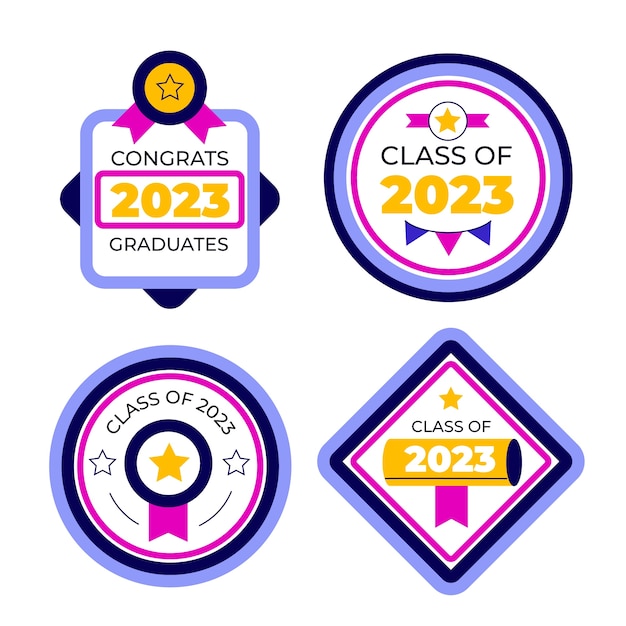 Flat class of 2023 badges collection