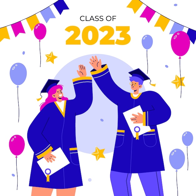 Flat class of 2023 illustration