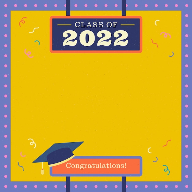 무료 벡터 2022 프레임 템플릿의 플랫 클래스