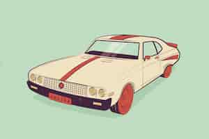 Free vector flat classic muscle car illustration