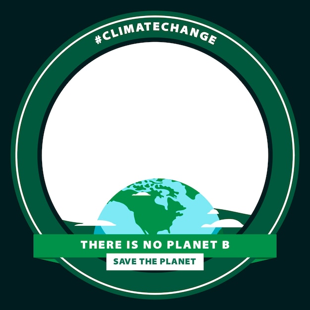 Flat climate change facebook frame