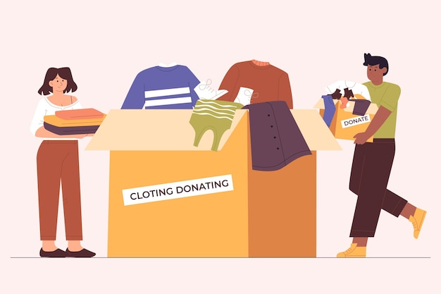 Free vector flat clothing donation concept illustration