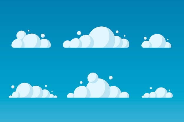 Free vector flat cloud collection illustration