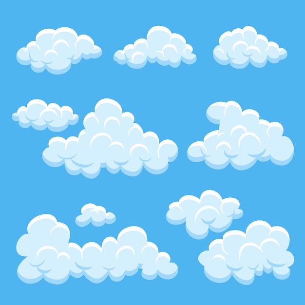 Free vector flat cloud collection