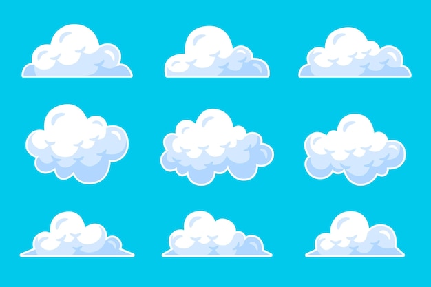 Free vector flat cloud collection