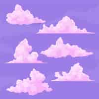 Free vector flat cloud illustration set