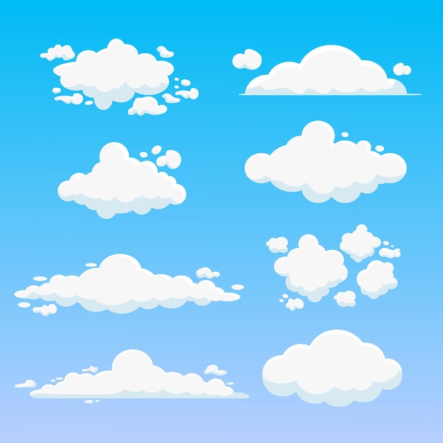 Free vector flat clouds collection