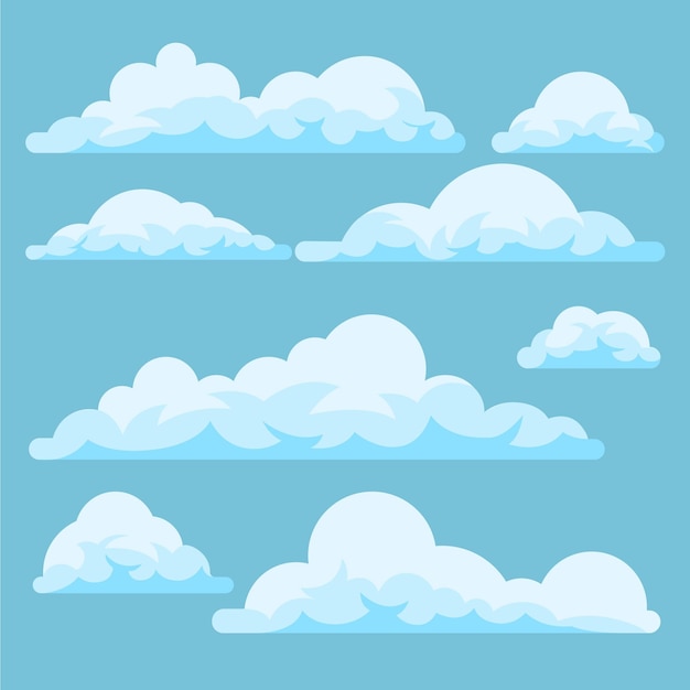 Free Vector | Flat clouds collection