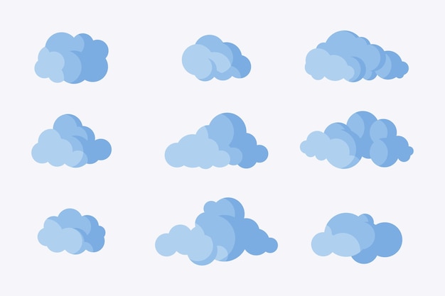 Free vector flat clouds collection