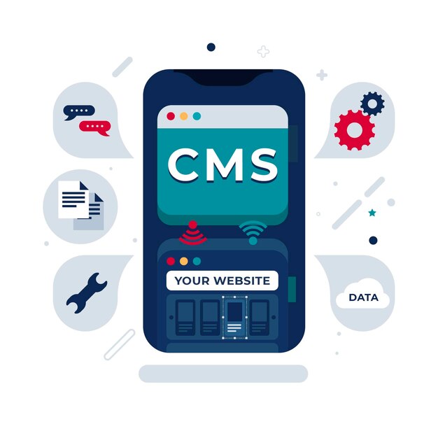 Плоская иллюстрация концепции cms