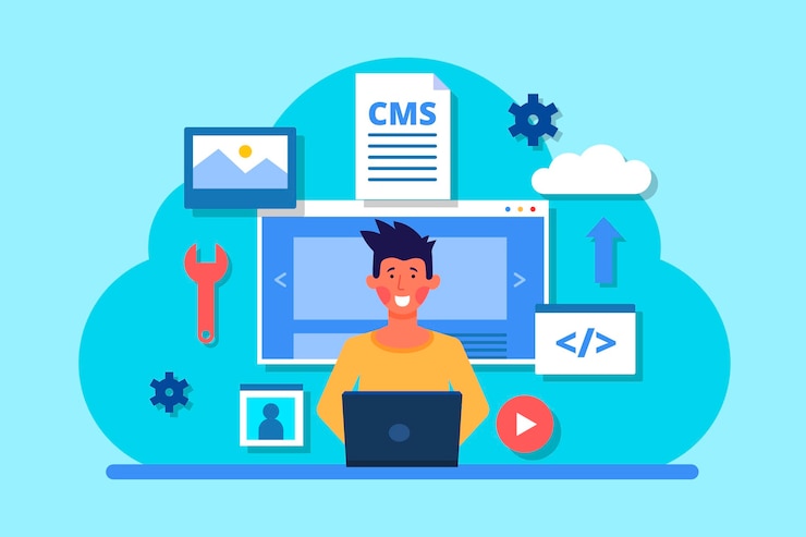 Free Vector flat cms concept illustration