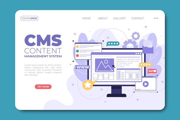 Flat cms content landing page