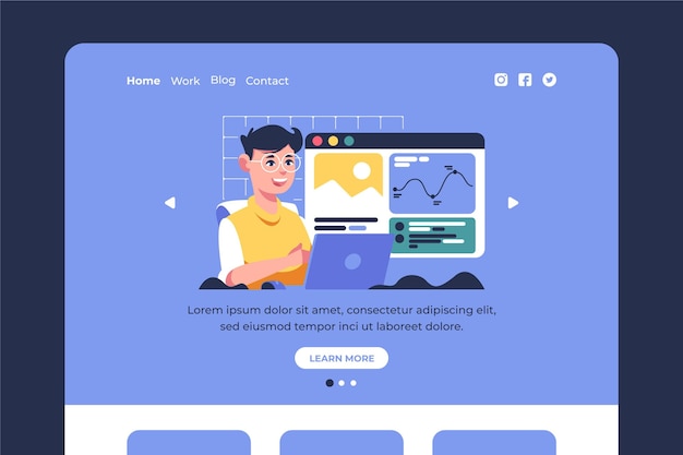 Free vector flat cms landing page template