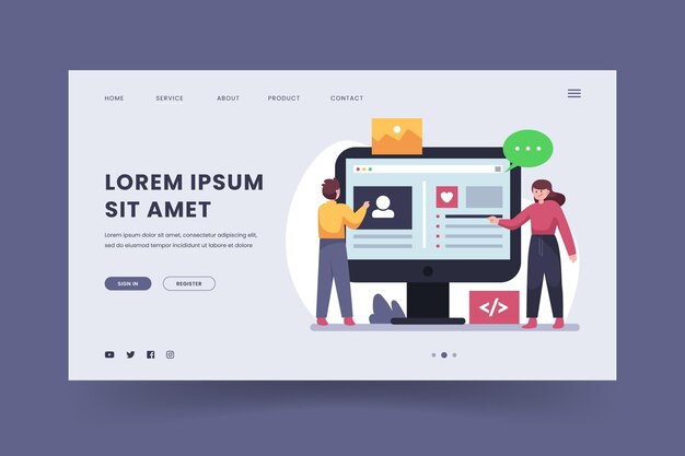 플랫 cms 웹 템플릿