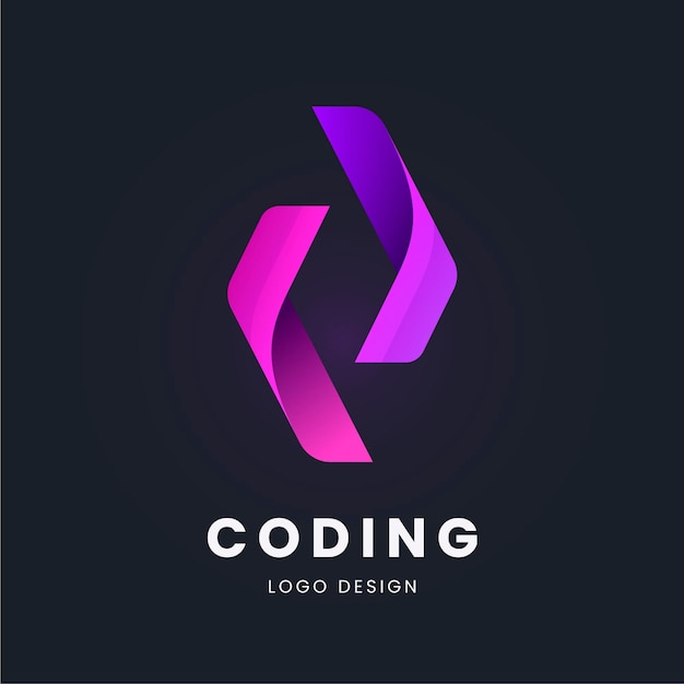 Flat code logo collection