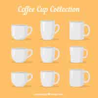 Free vector flat coffee cup collection