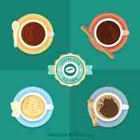 Free vector flat coffee cup with top view